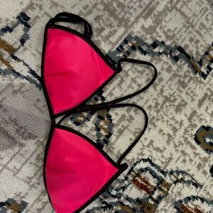 Pink triangle swim suit top